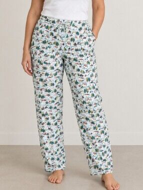 L.L. Bean Camp Print Pajama Lounge Pants Womens Size Large Petite